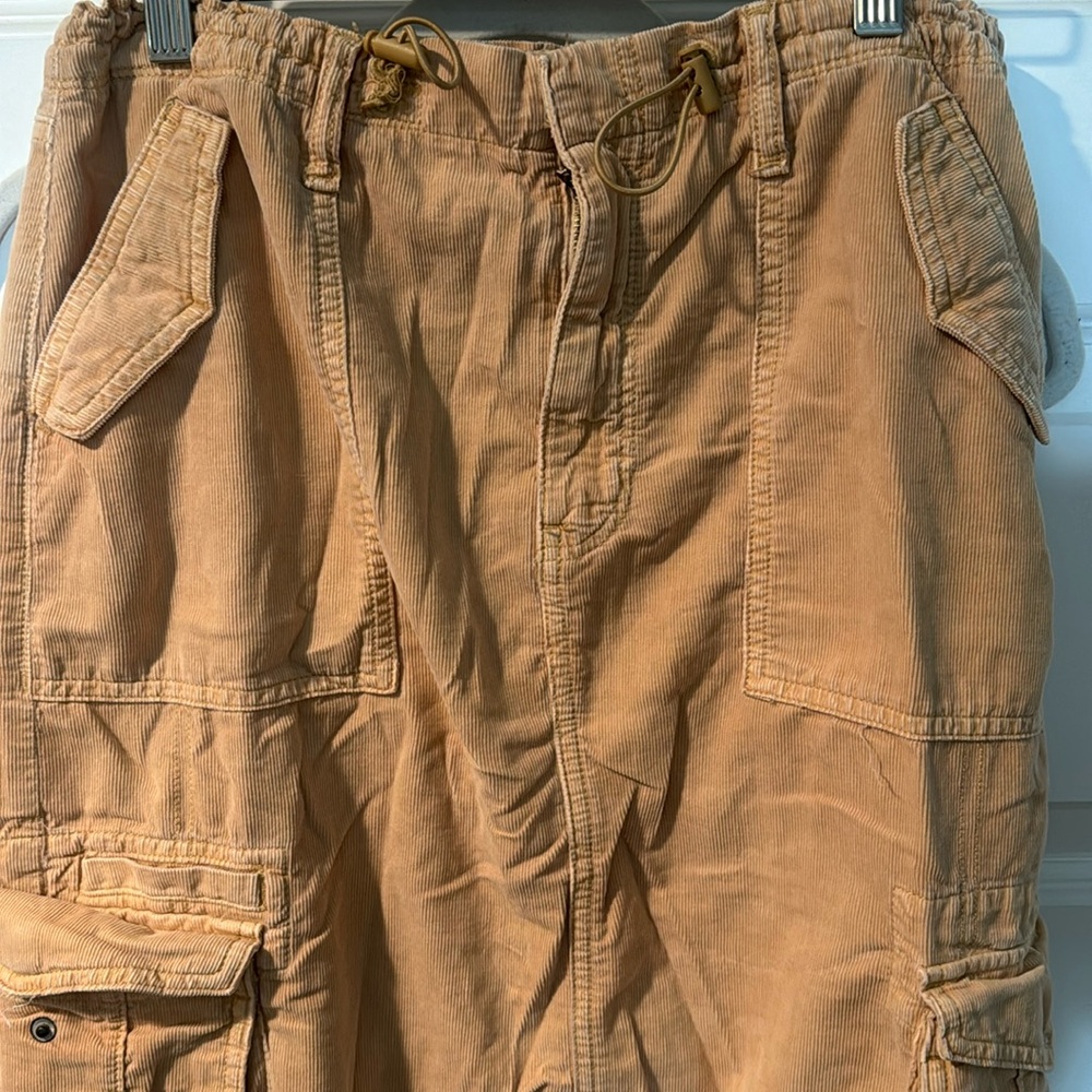 American Eagle Outfitters Corduroy Maxi Skirt in Tan